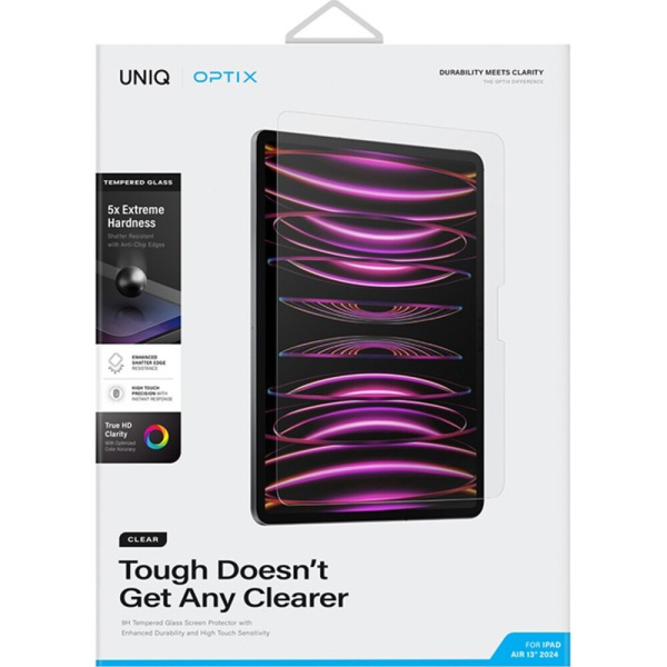 СТЕКЛО UNIQ OPTIX iPAD AIR 13 (Глянцевое безрамочное) 2